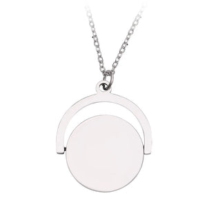 Stainless Steel Heart Necklace Engrave Name Lady Lettering Pendants
