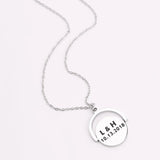 Stainless Steel Heart Necklace Engrave Name Lady Lettering Pendants