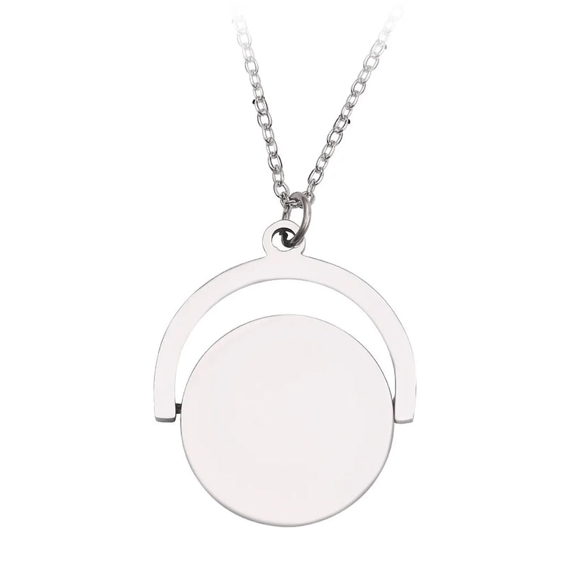 Stainless Steel Heart Necklace Engrave Name Lady Lettering Pendants