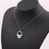 Stainless Steel Heart Necklace Engrave Name Lady Lettering Pendants
