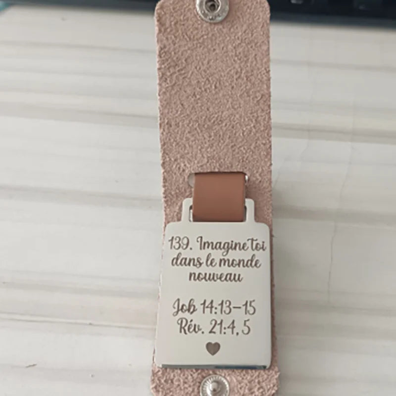 Personalized QR Code Leather Keychain