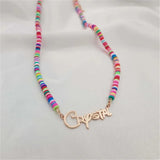 Chromatic Chain Name Necklace Personalized Stainless Steel