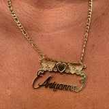 Cartoon Character Heart Nameplate Necklace for Women