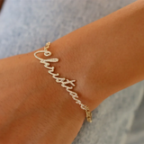 Rhinestone Name Charm Bracelet Stainless Steel Ankle Wrist Jewelry