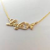 Personalized Butterfly Name Necklace Stainless Steel Long Chain Rose Necklaces