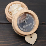 Personalized Rustic Ring Bearer Box, Wooden Holder Initials & Date