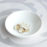 Personalized Wedding Ring Holder Ceramic Jewelry Tray