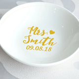 Personalized Wedding Ring Holder Ceramic Jewelry Tray