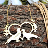 Love Birds Necklace Personalized Couple Names & Date Engraved