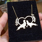 Love Birds Necklace Personalized Couple Names & Date Engraved