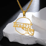 Rugby Name Necklace Ball Sport Jewelry Personalized American Football Nameplate