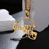 Rugby Name Necklace Ball Sport Jewelry Personalized American Football Nameplate