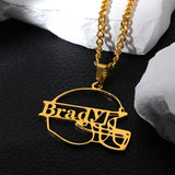 Rugby Name Necklace Ball Sport Jewelry Personalized American Football Nameplate