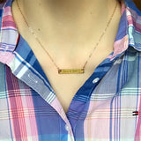 Personalized Rugby Name Necklace Engraved Bar Sports Mom Jewelry