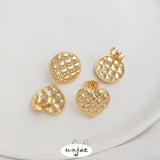 S925 Silver Needle Retro Button Stud Earrings