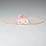 Dainty Heart Pendant Bracelet with Engraved Name, Stainless Steel Gift