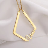 Geometric Ring Holder Necklace|Personalized Pendant|Engagement Ring Keeper