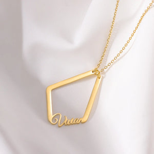 Geometric Ring Holder Necklace|Personalized Pendant|Engagement Ring Keeper