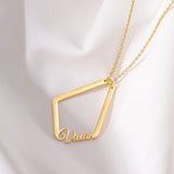 Geometric Ring Holder Necklace|Personalized Pendant|Engagement Ring Keeper