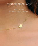 Heart Pendant Necklace Engraved Name Personalized Gift