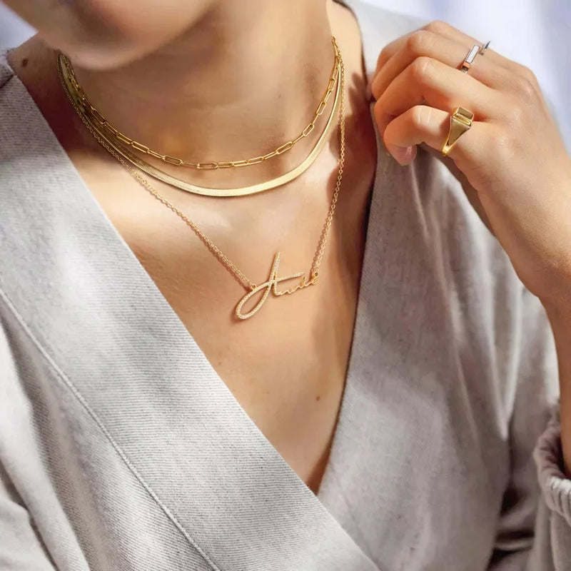 Diamond Name Necklace - Personalized Style
