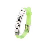 Kids ID Name Bracelet for Girls Stainless Steel Engraved Name