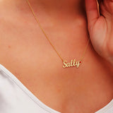 Colorful Stone Name Necklaces for Women Personalized Birthstone Nameplate Choker