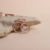 Personalized Huggie Hoop Earrings with Pave CZ Diamonds