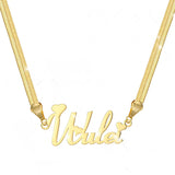 Name Pendant Snake Chain Necklace Stainless Steel Jewelry for Women