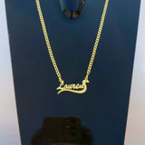 Snake Name Necklace Stainless Steel Cuban Chain Pendant Necklace