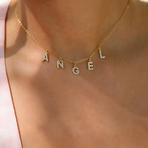 Sparkling Initials Necklace in 925 Sterling Silver