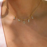 Sparkling Initials Necklace in 925 Sterling Silver