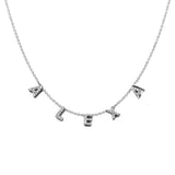 Sparkling Initials Necklace in 925 Sterling Silver