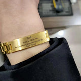 Adjustable Stainless Steel Men Bracelet Bangle Engraved Male Boy Dropship