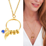 Bohemia Leaf Pendant Necklace Personalise 1-7 Name Beads