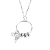 Bohemia Leaf Pendant Necklace Personalise 1-7 Name Beads