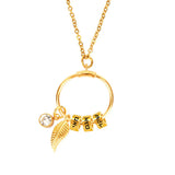 Bohemia Leaf Pendant Necklace Personalise 1-7 Name Beads