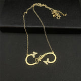 Stainless Steel Butterfly Name Necklace Personalized Choker Pendant