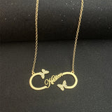 Stainless Steel Butterfly Name Necklace Personalized Choker Pendant