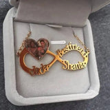 Stainless Steel Chain Heart Infinity Couple Name Necklace Plated