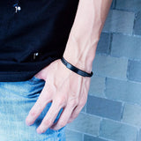 Stainless Steel Charm Leather Wrap Bracelet For Men Women Adjustable