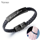 Stainless Steel Charm Leather Wrap Bracelet For Men Women Adjustable