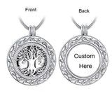 Tree of Life Round Urn Pendant Memorial Keepsake Necklace