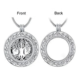 Tree of Life Round Urn Pendant Memorial Keepsake Necklace