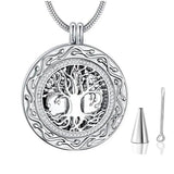 Tree of Life Round Urn Pendant Memorial Keepsake Necklace