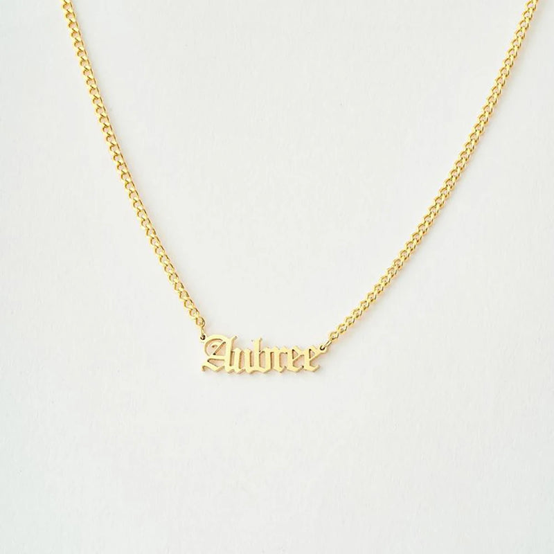 Stainless Steel Cuban Chain Name Necklace Unisex Gothic Jewelry