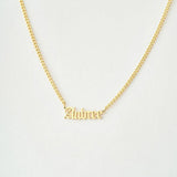 Stainless Steel Cuban Chain Name Necklace Unisex Gothic Jewelry