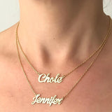 Stainless Steel Double-layer Letter Pendant Two Name Necklace Couple Gift