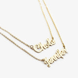 Stainless Steel Double-layer Letter Pendant Two Name Necklace Couple Gift