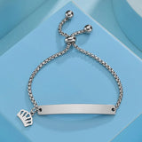 Personalized Stainless Steel Name Bracelet with Heart Butterfly Shape